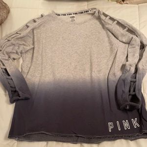 PINK Color Block Ombré Sweatshirt Size Medium